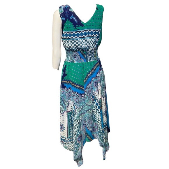 Rabbit Rabbit Rabbit - Women’s Asymmetrical Paisley Boho Dress Sz. 8 - Picture 4 of 6